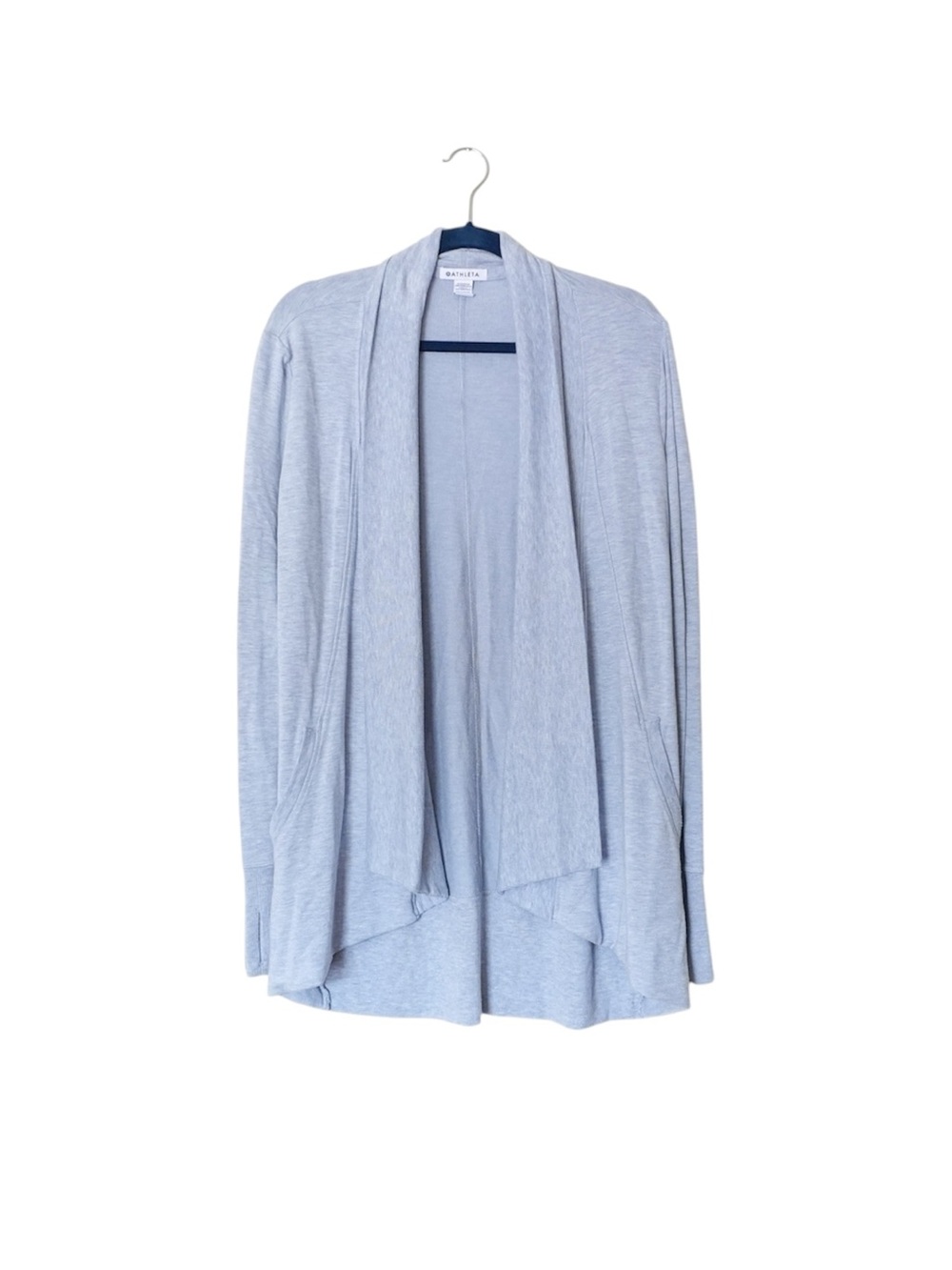 Athleta Pranayama Light Blue Wrap Cardigan Sweater